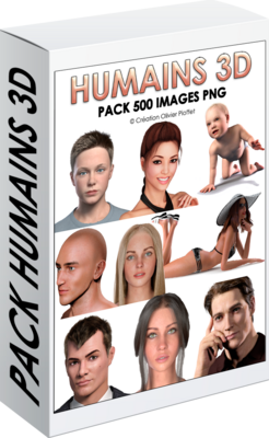 E. PACK HUMAINS 3D 500 PNG