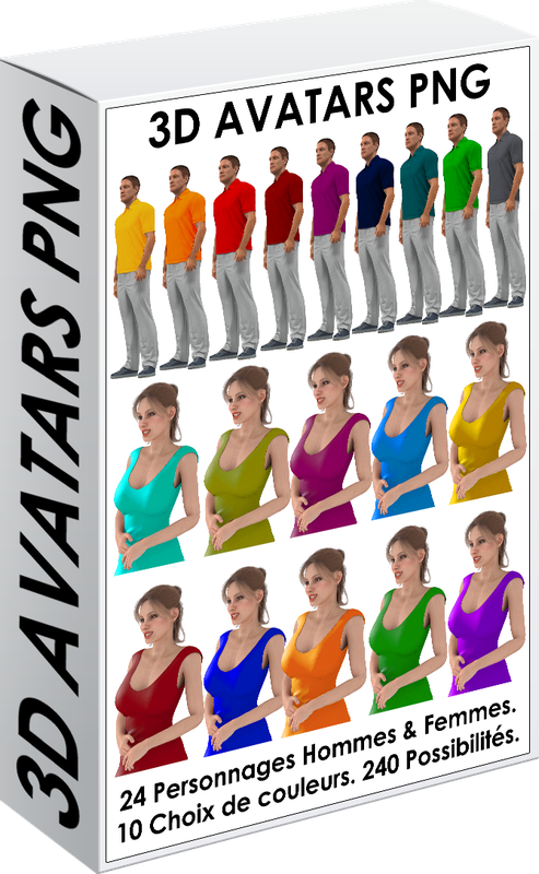 E. PACK 3D AVATARS PNG