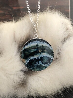 Prehistoric Alaskan Woolly Mammoth Tooth Sterling Silver “Ice Age” necklace!