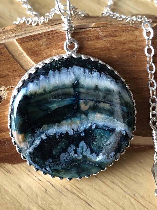 Prehistoric Alaskan Woolly Mammoth Tooth Sterling Silver “Ice Age” necklace!