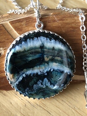 Prehistoric Alaskan Woolly Mammoth Tooth Sterling Silver “Ice Age” necklace!