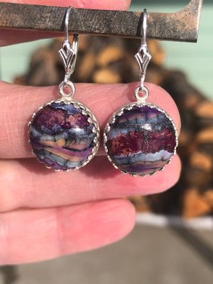 Siberian Woolly Mammoth Tooth &amp; Sterling silver earrings