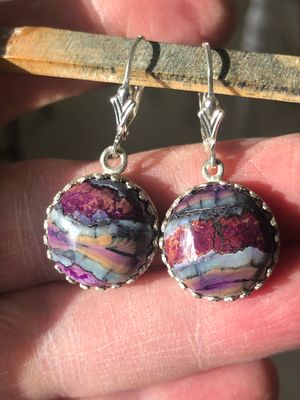 Siberian Woolly Mammoth Tooth &amp; Sterling silver earrings