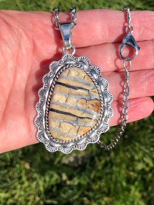 Alaskan Prehistoric Woolly Mammoth Tooth Stainless Steel “Ice Age” necklace!