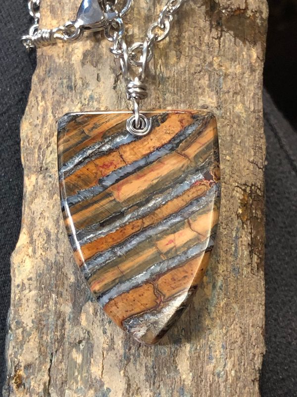 Alaskan Prehistoric Woolly Mammoth Tooth “Ice Age” Necklace. Stainless Steel