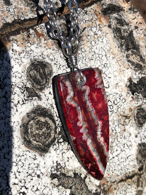 Alaskan Prehistoric Woolly Mammoth Tooth “Ice Age” Pendant in Stainless Steel