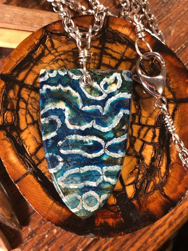 Alaskan Prehistoric Woolly Mammoth Tooth “Ice Age” Pendant. Stainless Steel