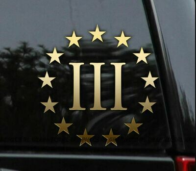 Three Percenter Decal – 3 Percenter Decal – Three Percenter Sticker – 1776 3percenters.org