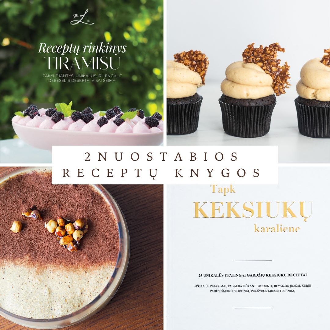 Spausdintų receptų knygų rinkinys!!! (Tiramisu + Keksiukai)