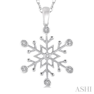 10KT White Gold Snowflake Diamond Necklace