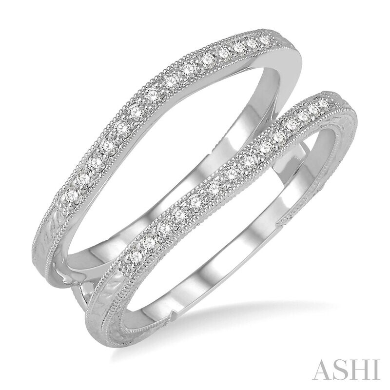 14KT White Gold Diamond Milgrain Insert Ring
