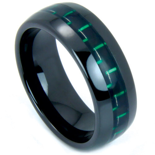 Black Ceramic with Green Cabon Fiber Band