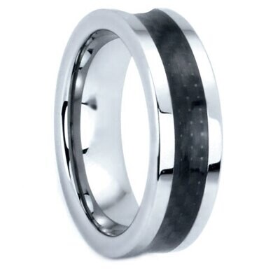 Tungsten with Black Carbon Fiber Band