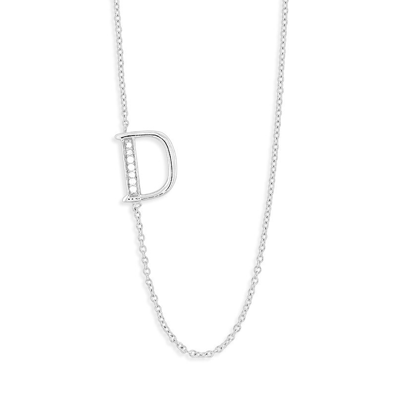 Silver Cubic Zirconia "D" Necklace