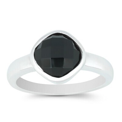 Silver Black Onyx Ring