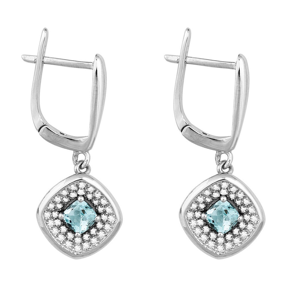 Silver Blue Topaz Earrings