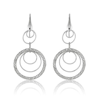 Silver Multi Circle Dangling Earrings