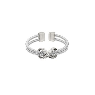 Bella Cavo Silver Infinity Cable Cuff Ring