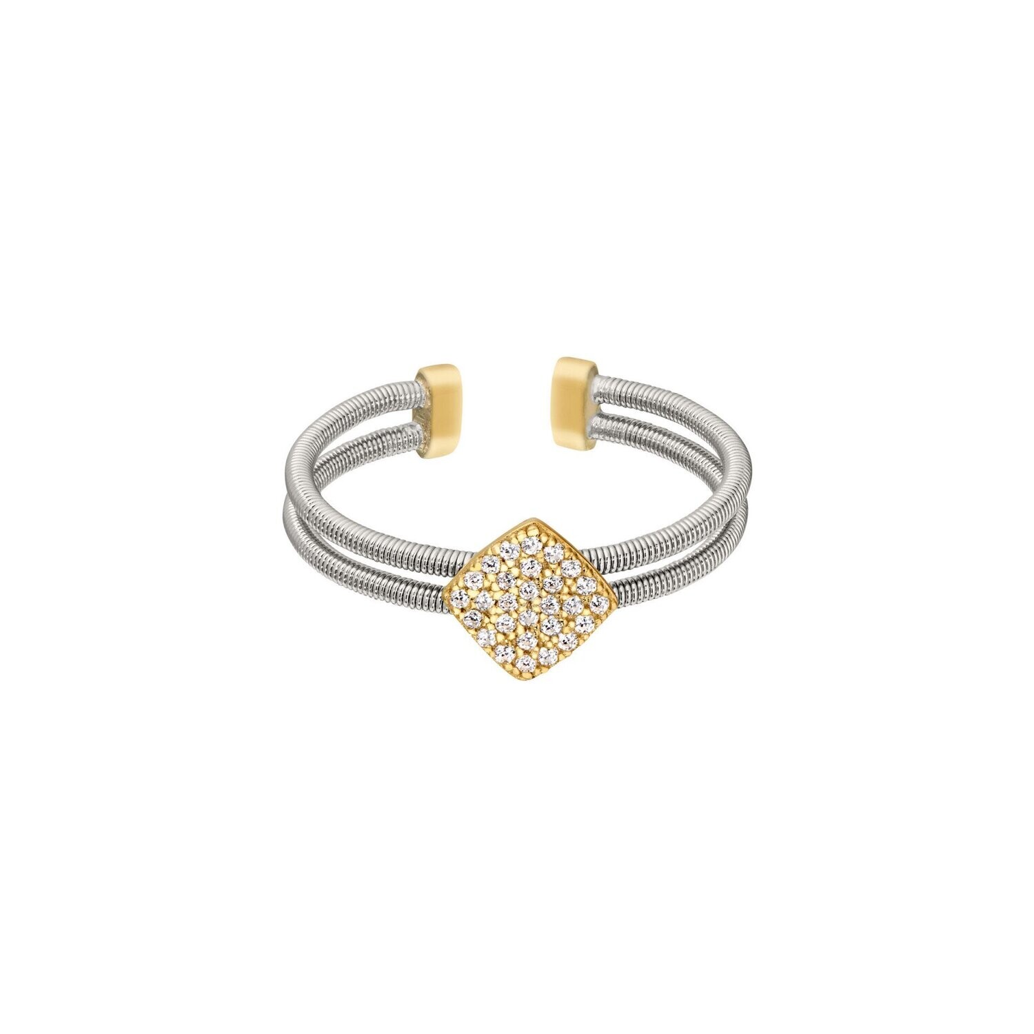 Bella Cavo Two Tone Cable Cuff Ring