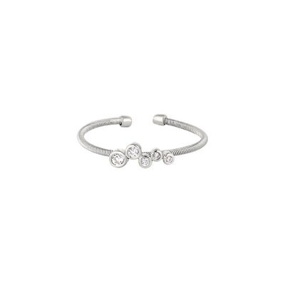 Bella Cavo Silver Bubble Cable Cuff Ring