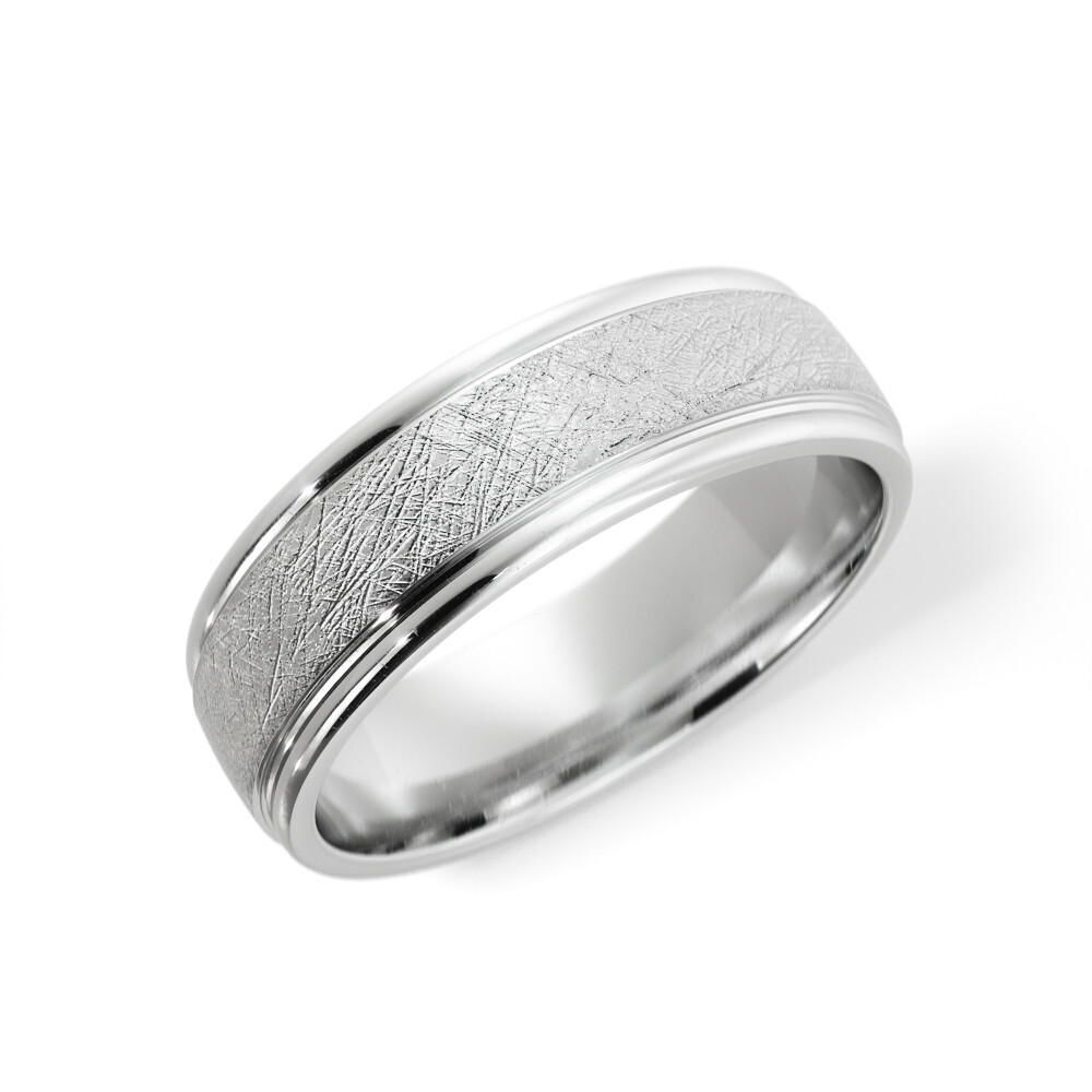 Silver Brushed Center Band