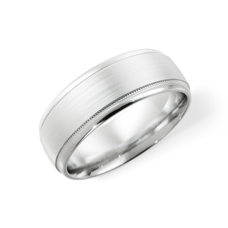 Silver Brushed Center Band