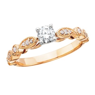 14KT Rose Gold Diamond Engagemet Ring