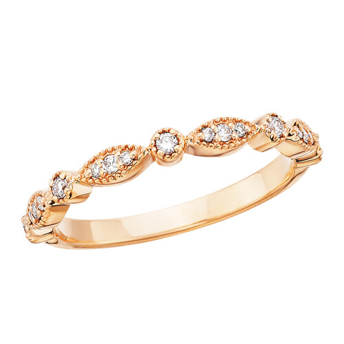 14KT Rose Gold Vintage Diamond Band