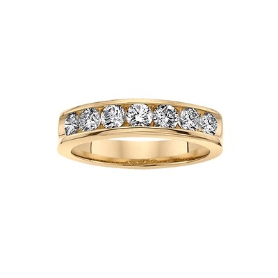 14KT Yellow Gold Diamond Channel Band