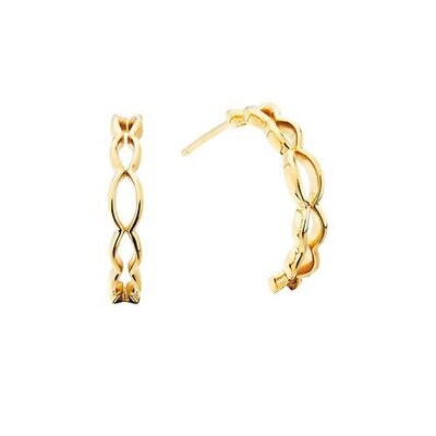 10KT Yellow Gold Open-Weave Half Hoop Earrings