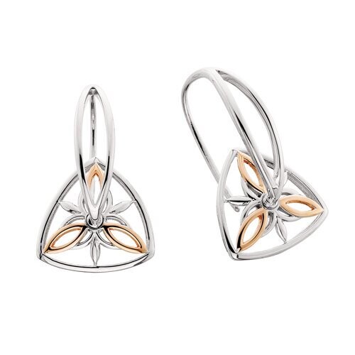 Silver and Rose Gold Plated Spinner Earrings