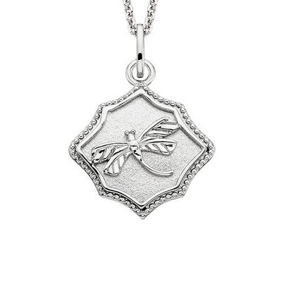 Silver Embossed Dragonfly Necklace Silver Embossed Dragonfly Necklace