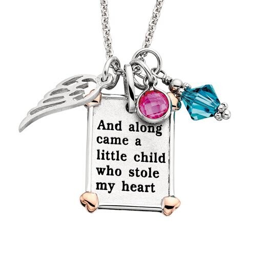 Silver "Along Came A Child" Necklace