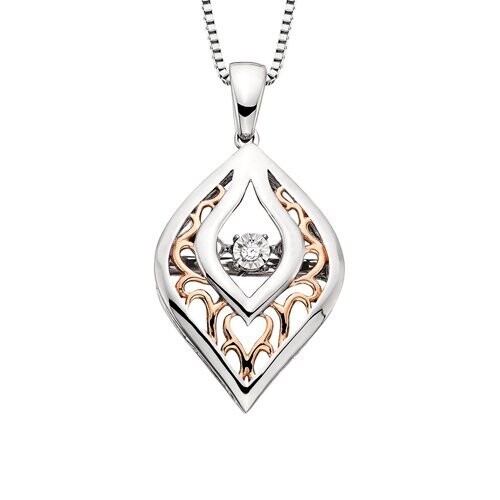 Silver TwoTone Dancing Diamond Necklace
