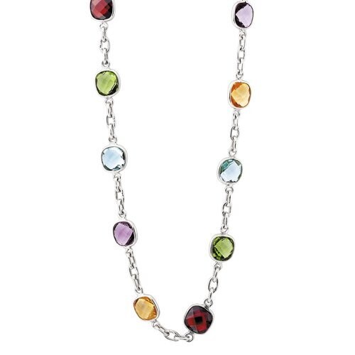 Silver Gemstone Necklace