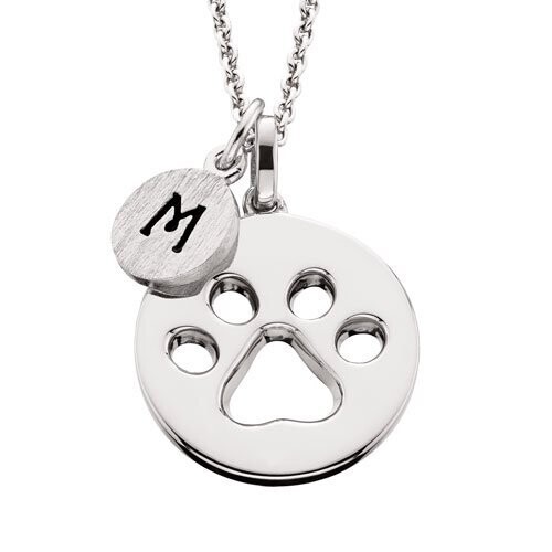 Silver Open Paw Print Necklace