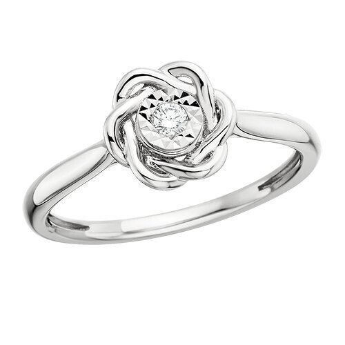 White Gold and Diamond Floral Ring