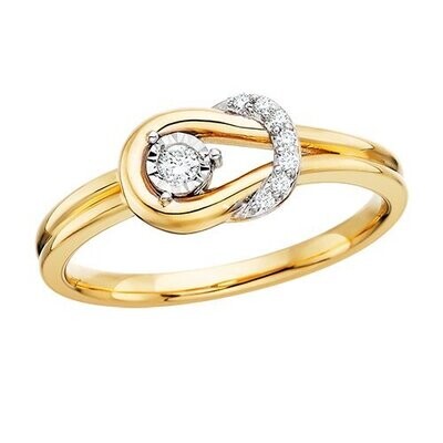 10KT Yellow Gold Diamond Knot Ring