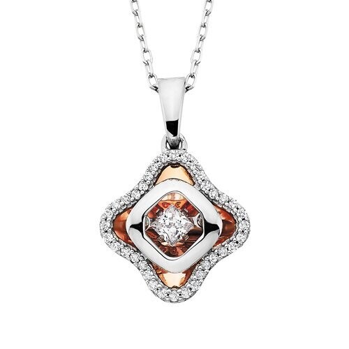 14KT TwoTone Dancing Diamond Necklace