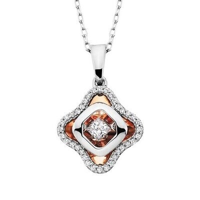 14KT TwoTone Dancing Diamond Necklace