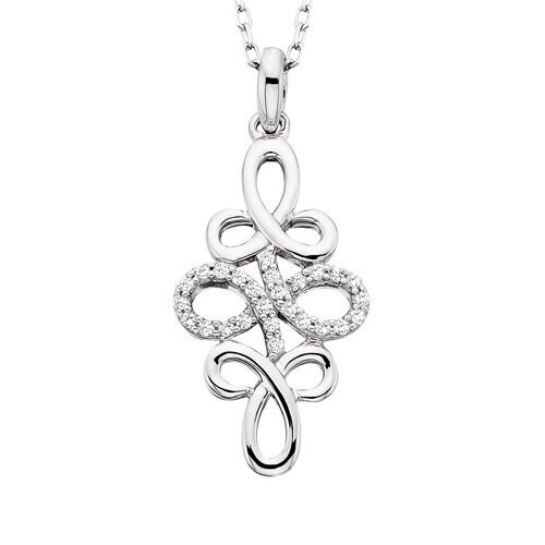 10KT White Gold Diamond Infinity Necklace