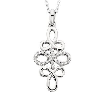 10KT White Gold Diamond Infinity Necklace