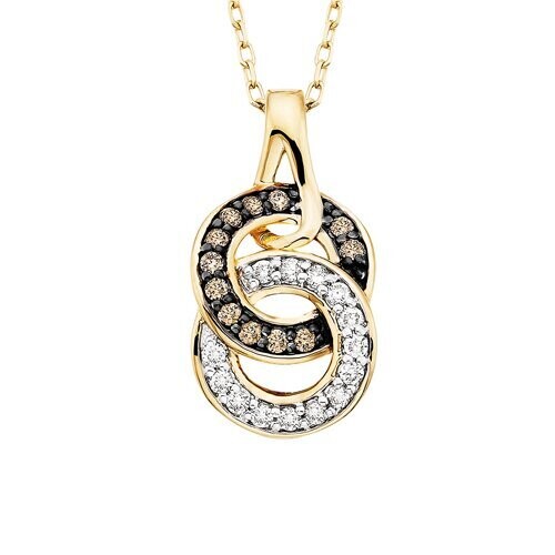 Sapphire Celtic Spiral Necklace - 14K Yellow Gold with White