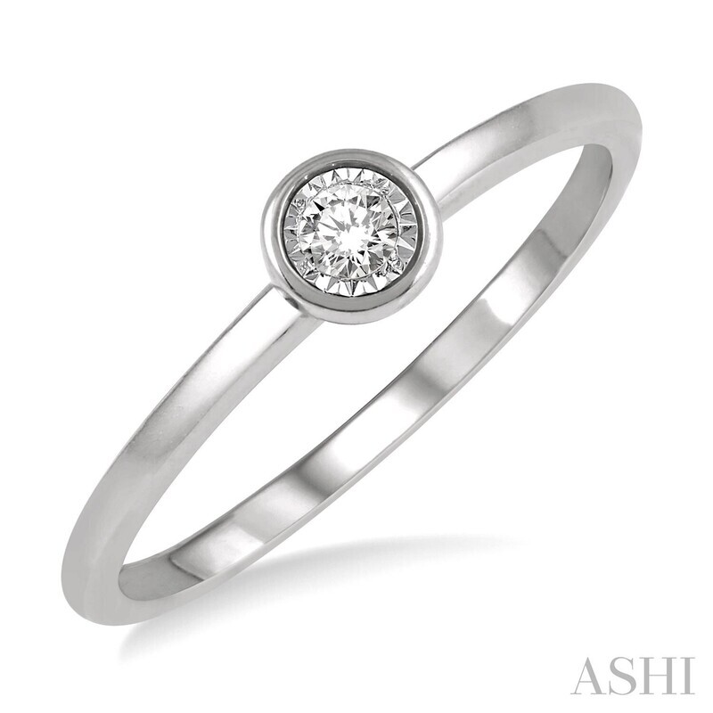10KT White Gold Bezel Diamond Ring