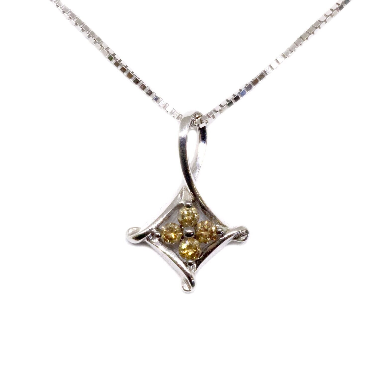14KT White Gold Quad Chocolate Diamond Necklace