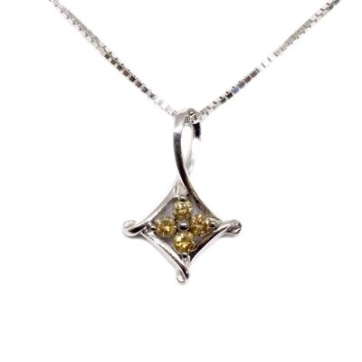 14KT White Gold Quad Chocolate Diamond Necklace