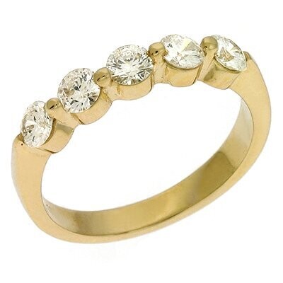 14KT Yellow Gold Five Diamond Band