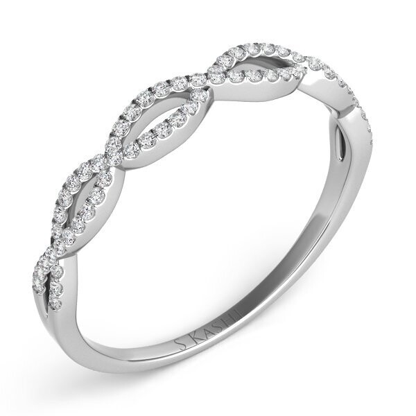 14KT White Gold Woven Diamond Band