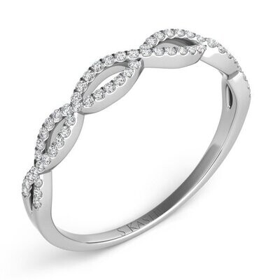 14KT White Gold Woven Diamond Band