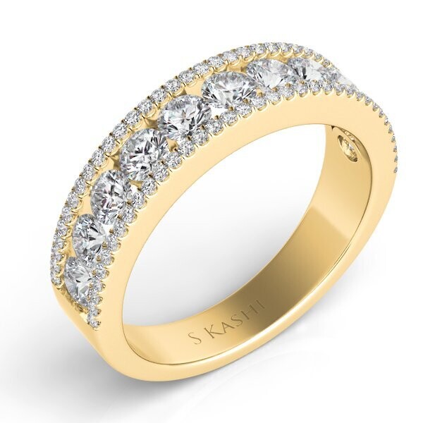 14KT Yellow Gold Round Diamond Band